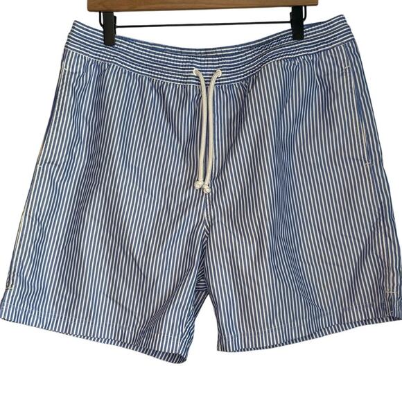 Tailorbyrd Swim Trunks Men’s Large Blue White Stripe Quick Dry Board Shorts - Picture 11 of 11